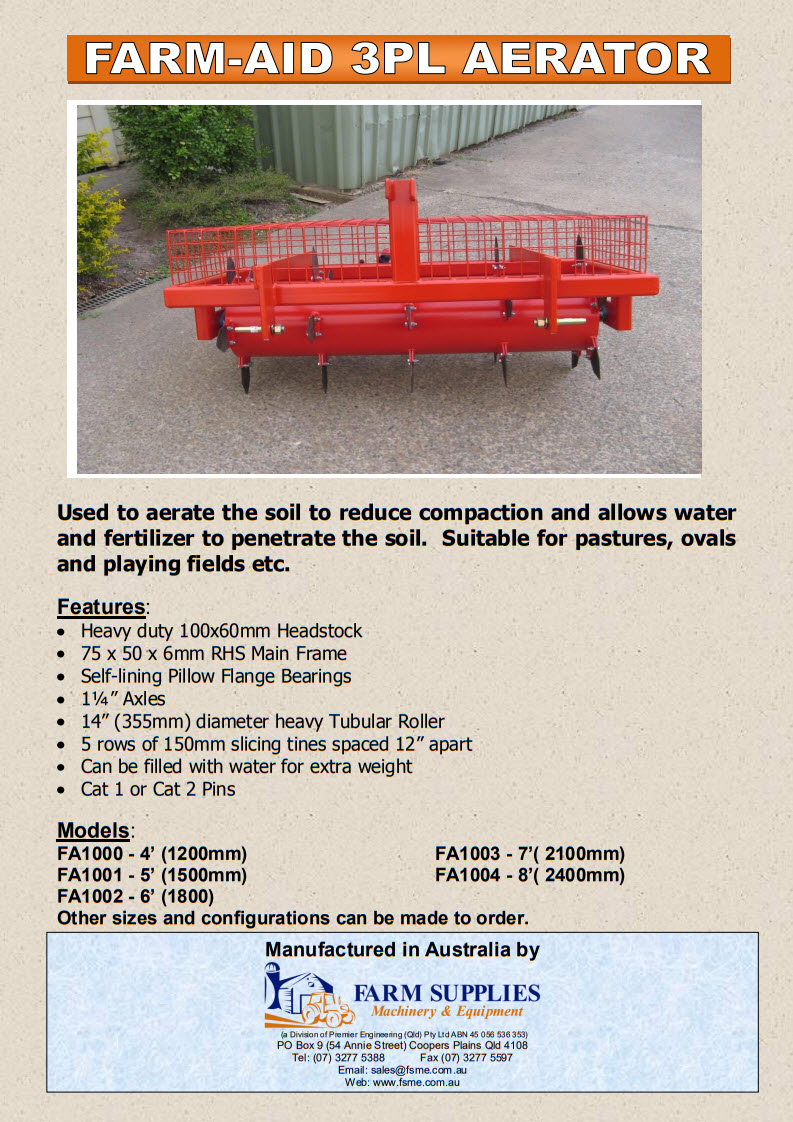 Farm Aid Aerators