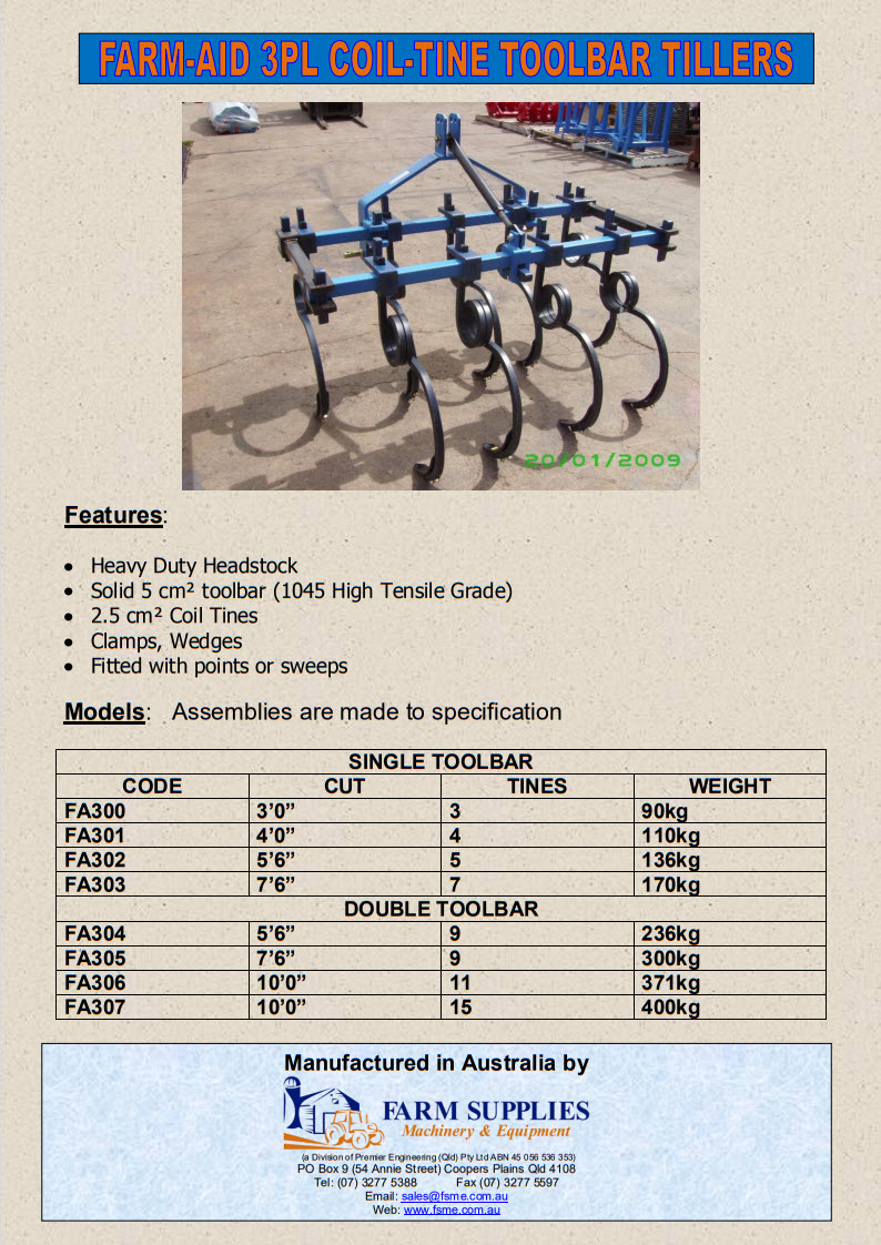 Farm-Aid Coil-Tine 3PL Tiller 2014