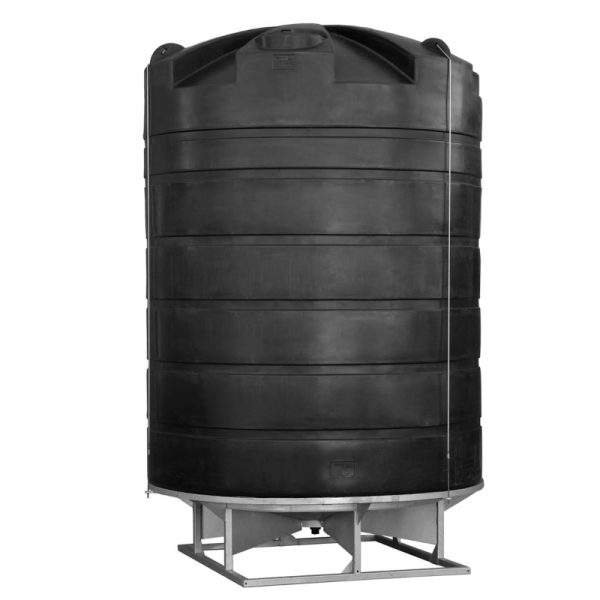 Rapid-Plas-15000L-Cone-Bottom-Tanks-on-Stand-FTS15000-Black