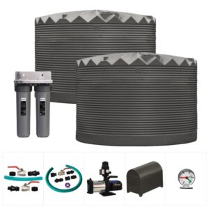Rapid-Plas-2x27000L-Water-Tanks-Off-Mains-Package-Double-Filter-OMDPACK-Slate-Grey