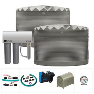 Rapid-Plas-2x27000L-Water-Tanks-Off-Mains-Package-Triple-Filter-OMTPACK-Earthtone